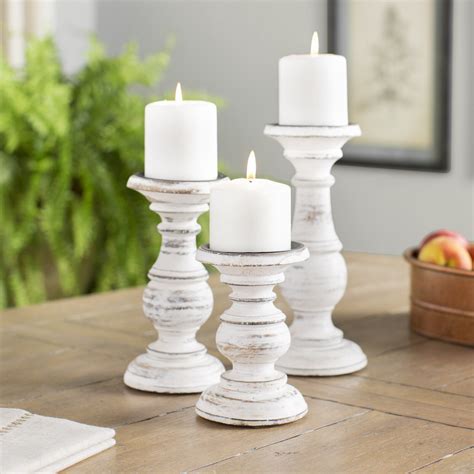 3 pillar candle set|3 piece pillar candle holder set.